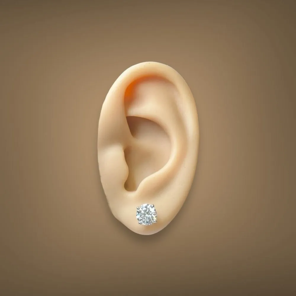 14K W Gold 2.50ctw F/VSI Lab Created Diamond Stud Earrings IGI Certified