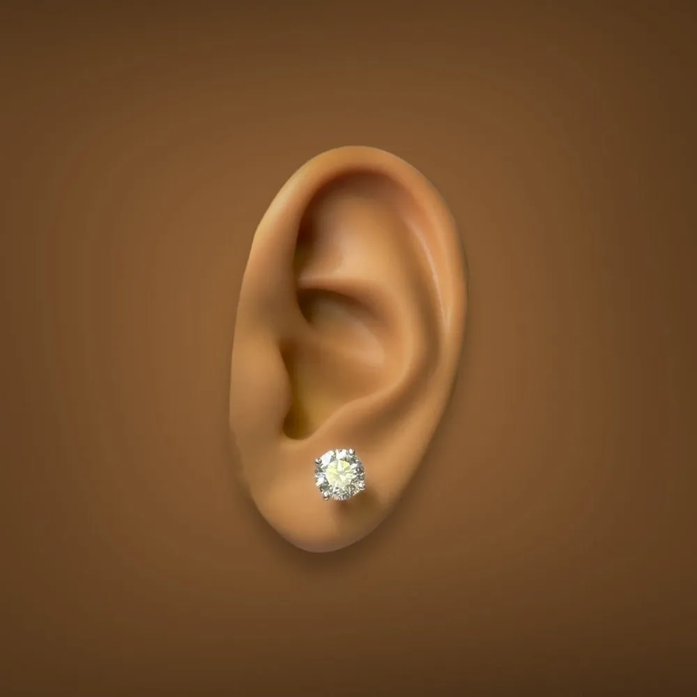 14K W Gold 2.50ctw F/VSI Lab Created Diamond Stud Earrings IGI Certified