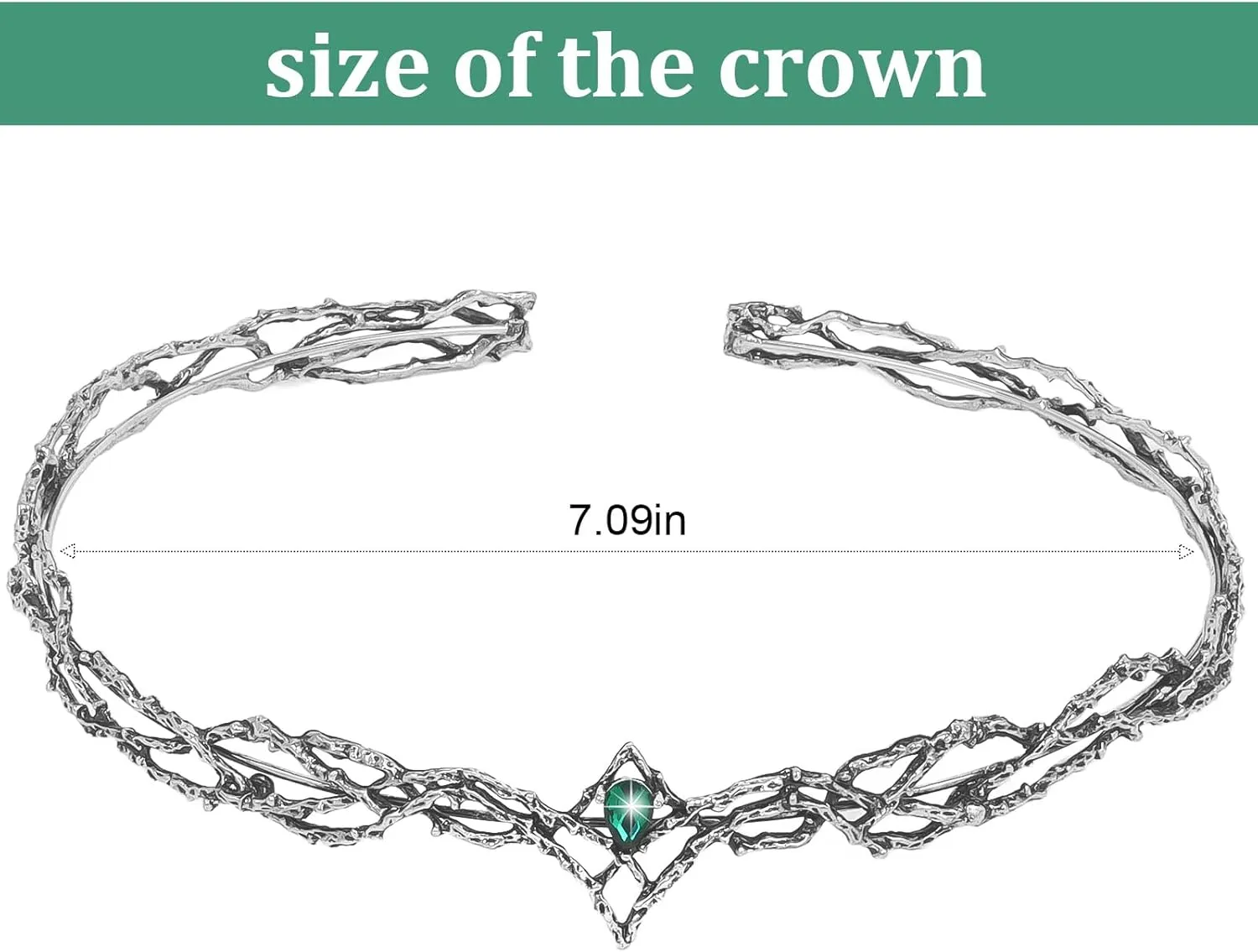 ANBALA Rhinestone Fairy Crown for Women Crystal Elf Crown Silver/Gold Circlet Costume Headwear for Men Renaissance Headpiece for Birthday Party Cosplay Halloween