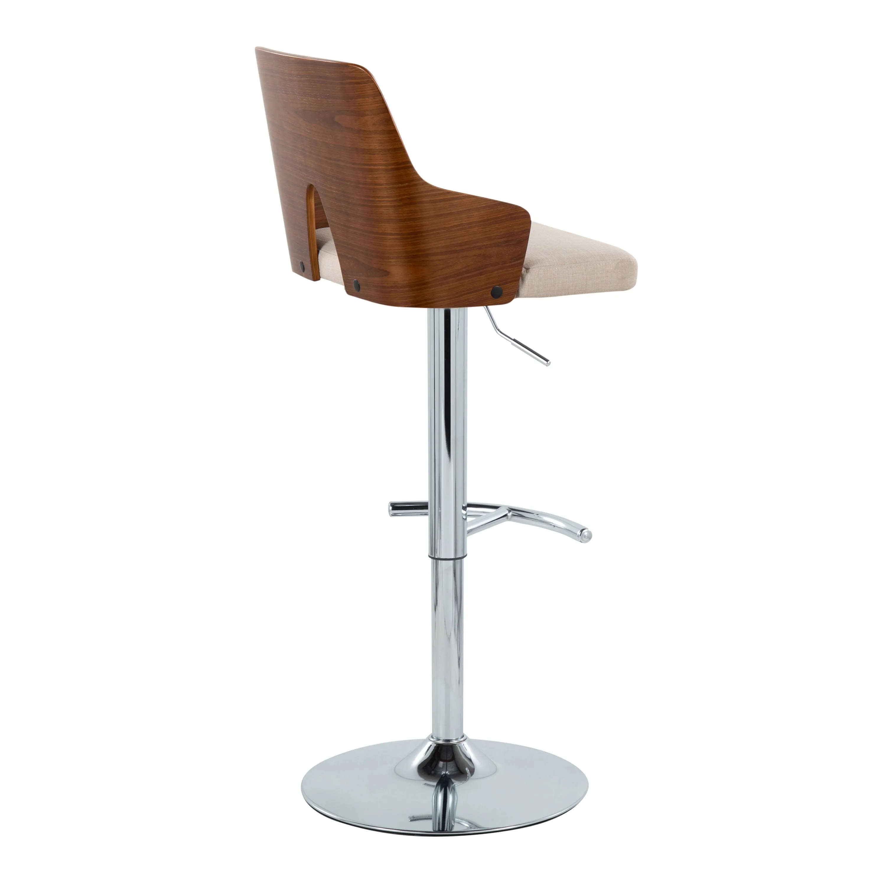 Ariana - Mid Century Modern Adjustable Barstool Stool With Swivel With Rounded T Footrest (Set of 2) by Couch.com