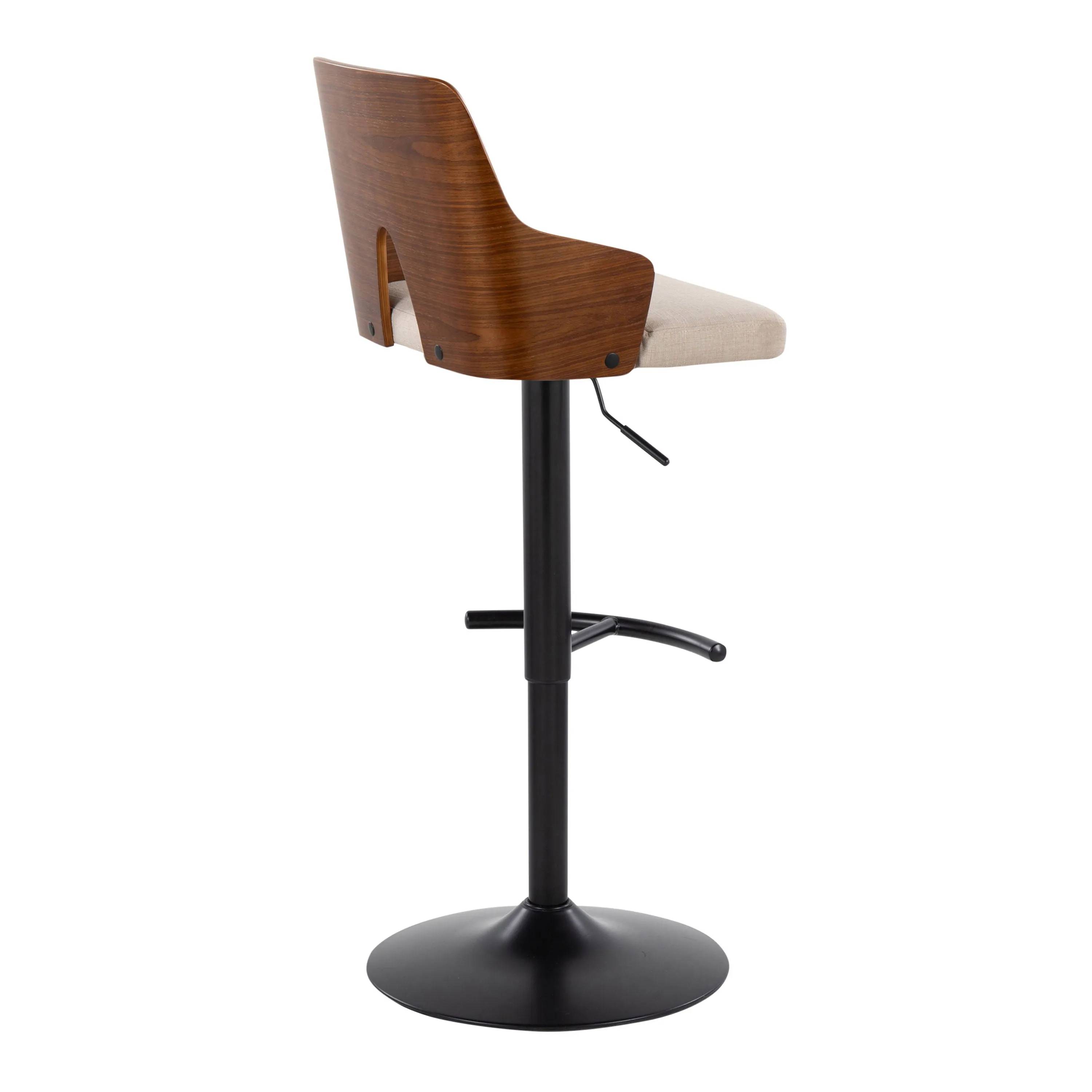 Ariana - Mid Century Modern Adjustable Barstool Stool With Swivel With Rounded T Footrest (Set of 2) by Couch.com