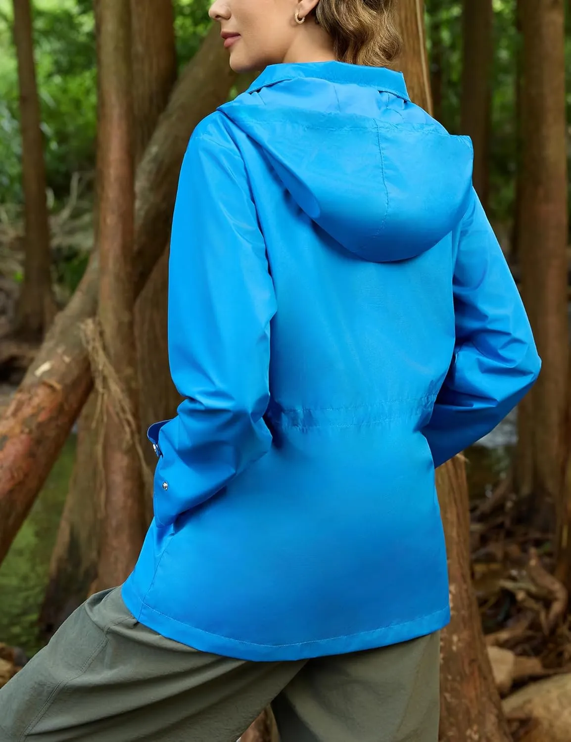 Avoogue Rain Jacket for Women Waterproof Lightweight Hooded Raincoat for Hiking Travel Outdoor
