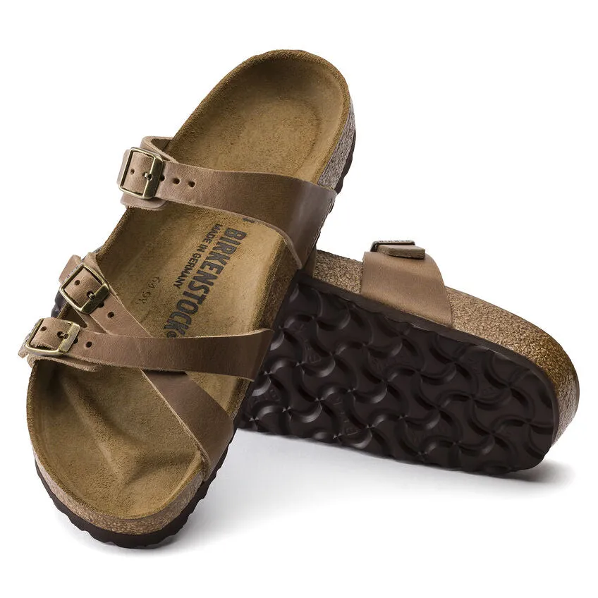 BIRKENSTOCK Franca Tobacco Oiled Leather Sandals - Stylish and Comfortable Footwear for Everyday Wear