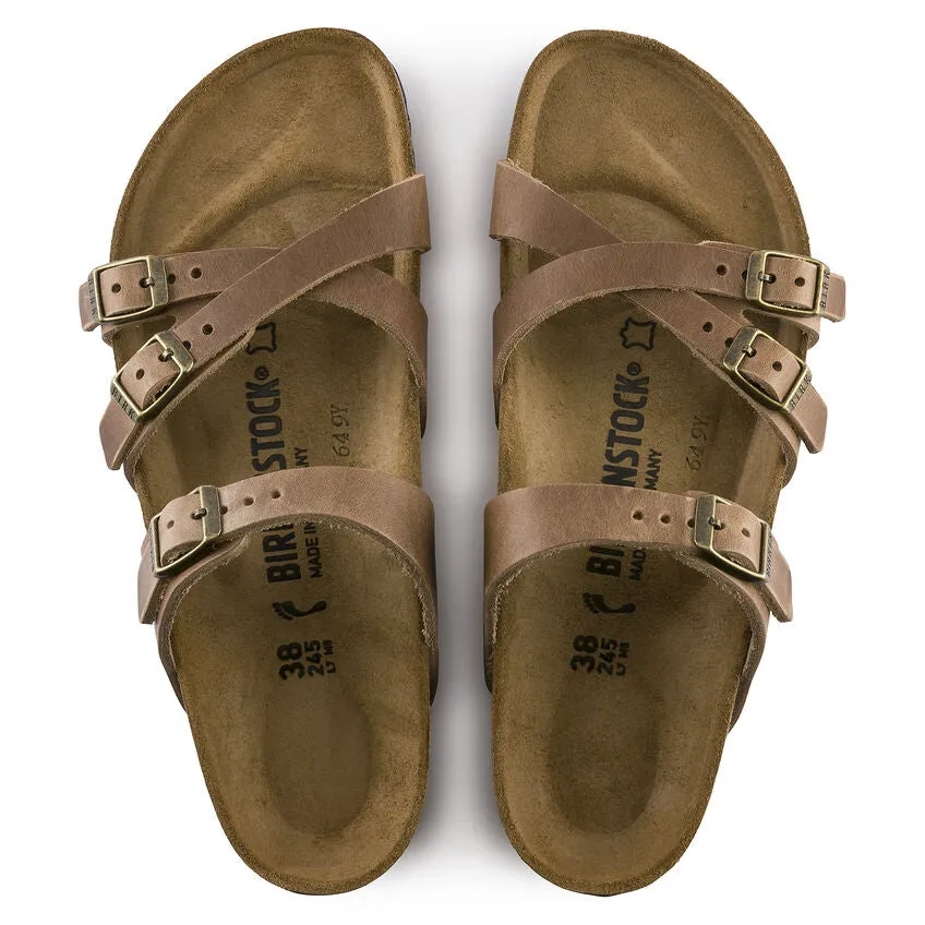 BIRKENSTOCK Franca Tobacco Oiled Leather Sandals - Stylish and Comfortable Footwear for Everyday Wear