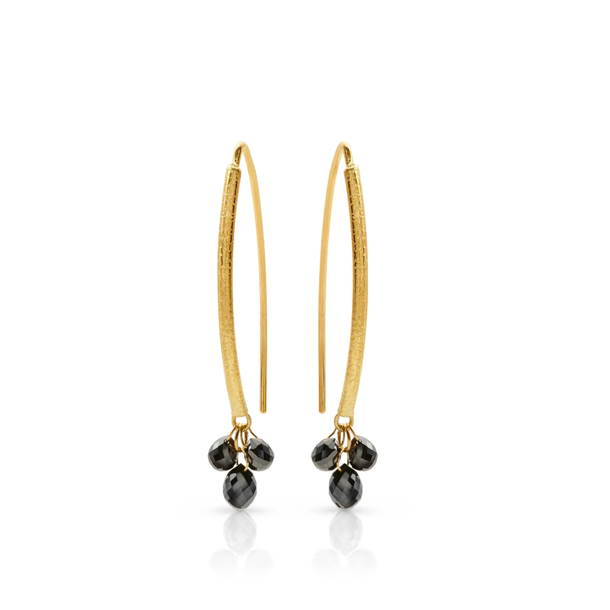 Black Diamond Navette Earrings