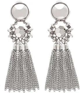 Bohemian Tassel Chandelier Dangle Earring For Women Clip On Earrings Long Drop Statement Earrings