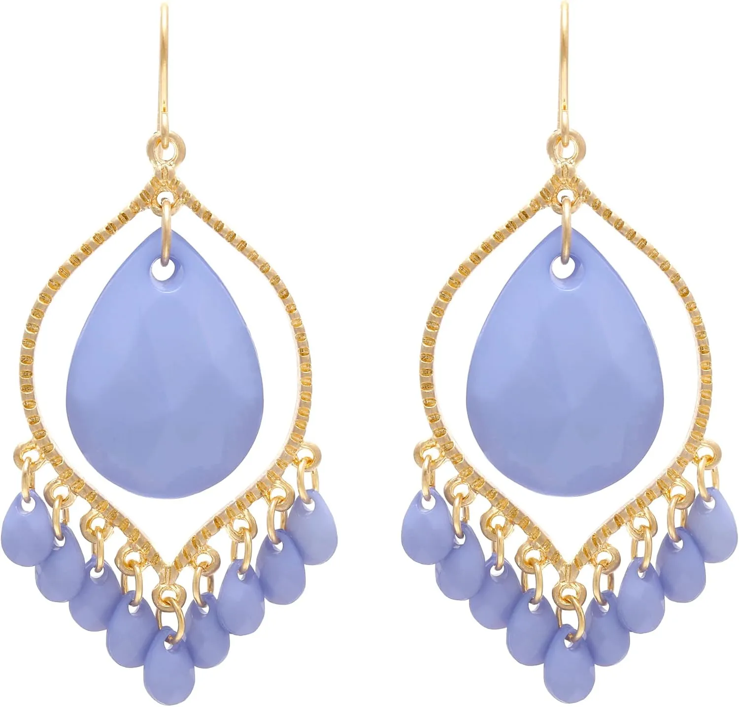 Bonaluna Boho Chic Collection of Multi-Bead Tassel & Rhombus Shape Dangle Drop Earrings for Women