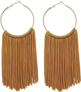 Coiris Boho Tassel Earrings for Women Bohemian Hoop Drop Tassels Western Earrings Dangle Country Earrings Summer Beach Long Tassels Earrings for Women