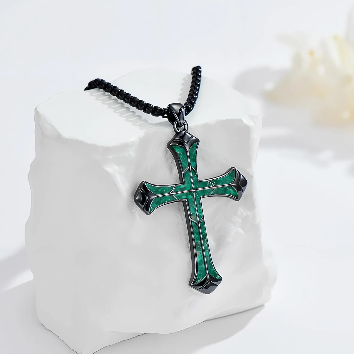 Cross Necklace for Men 925 Sterling Silver Cross Pendant Christian Jewelry Religious Christmas Gifts for Women