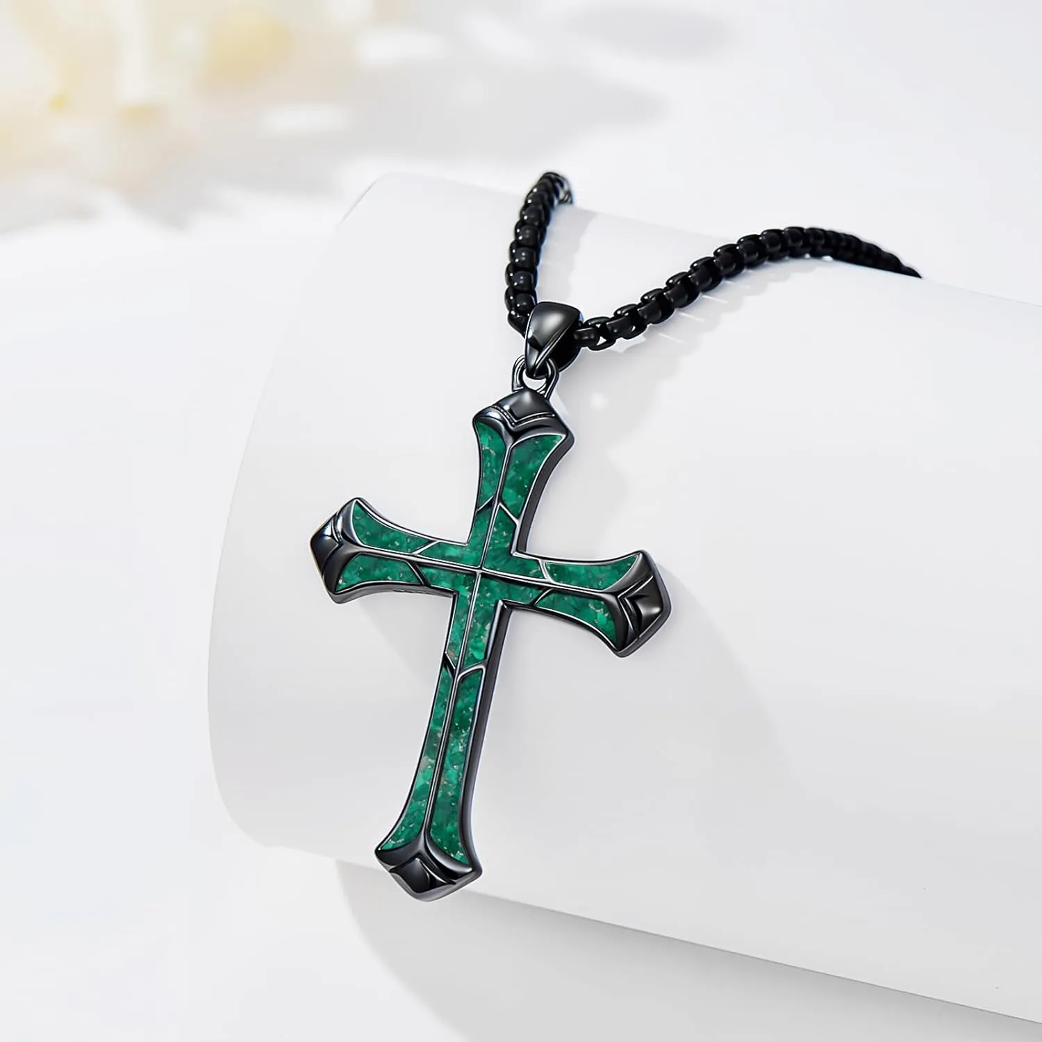 Cross Necklace for Men 925 Sterling Silver Cross Pendant Christian Jewelry Religious Christmas Gifts for Women