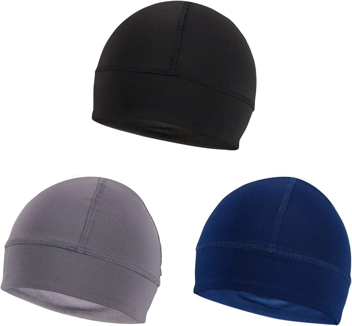 German Novelty Skull Cap, Basic Glossy Black Finish German Novelty Hat with Adjustable Chin Strap
