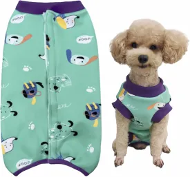 Green-S Winter Fleece Wound Protective Clothes for Puppy, Post Surgery Shirt - Warm Dog Vest, Windproof Recovery Suit