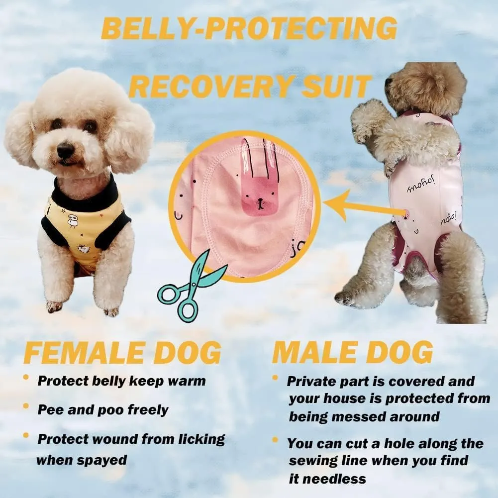 Green-S Winter Fleece Wound Protective Clothes for Puppy, Post Surgery Shirt - Warm Dog Vest, Windproof Recovery Suit