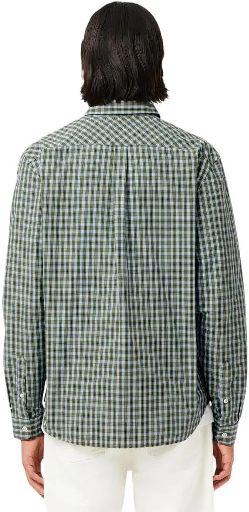 Lacoste Men's Long Sleeve Checked Gingham Button-Down Shirt