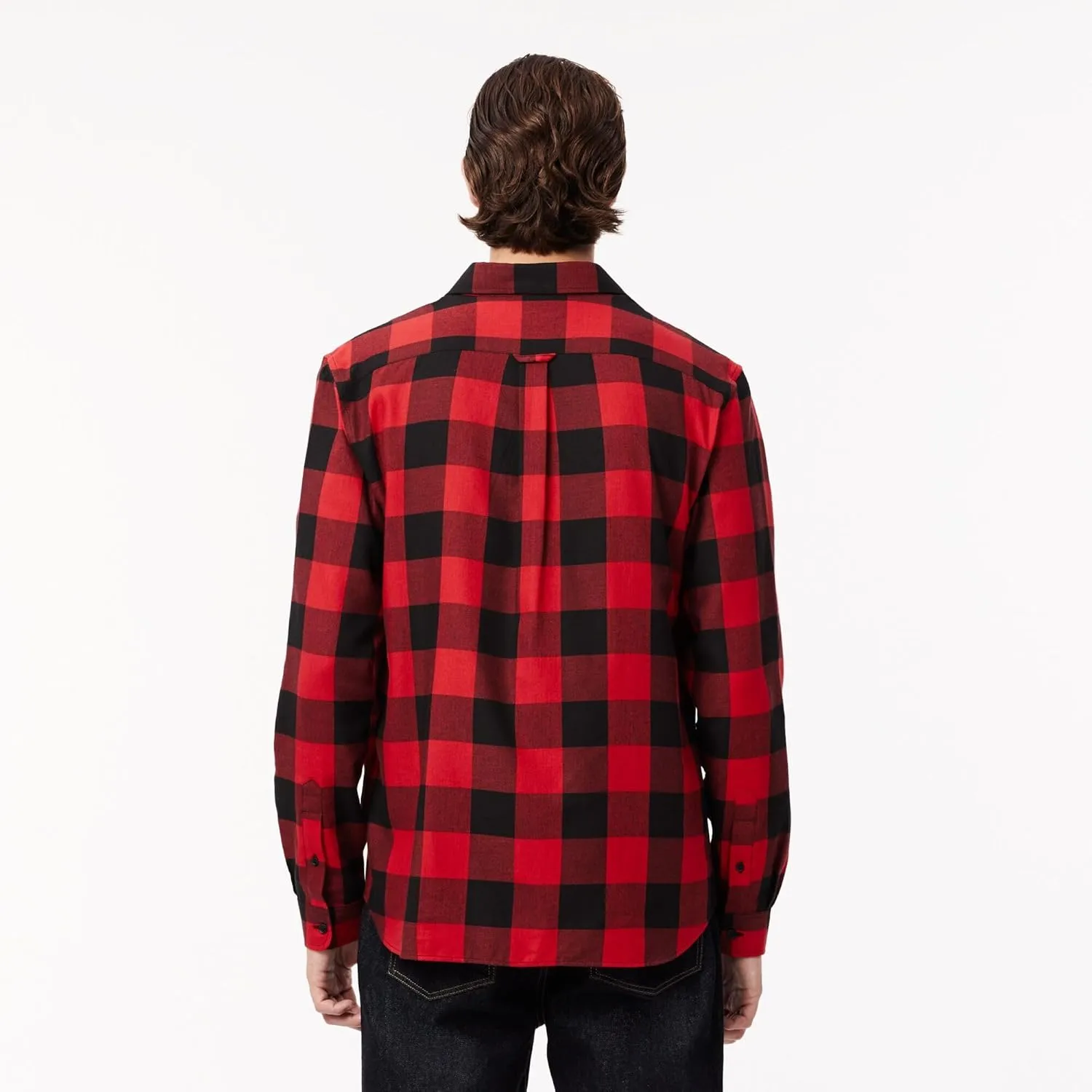 Lacoste Men's Long Sleeve Checked Gingham Button-Down Shirt