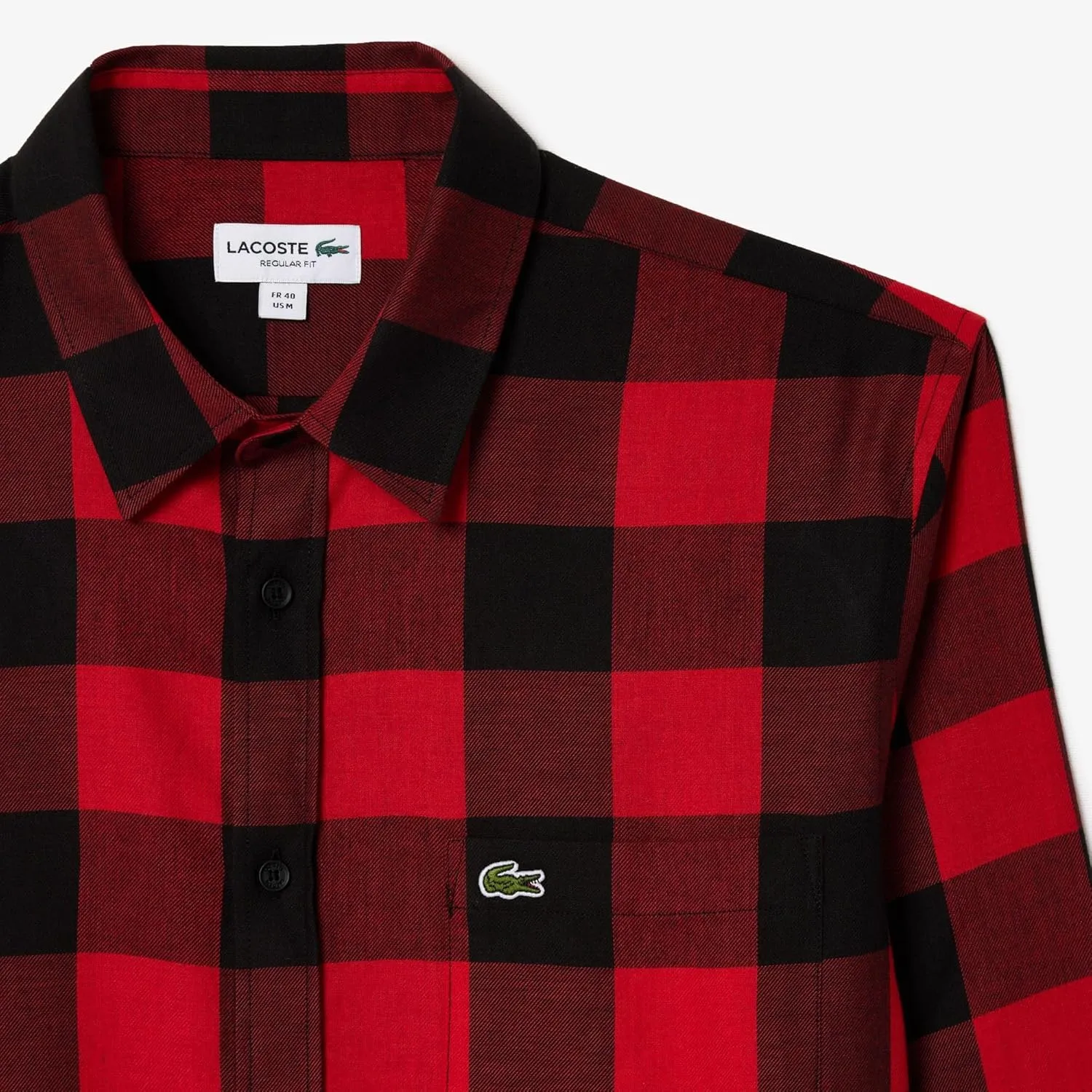 Lacoste Men's Long Sleeve Checked Gingham Button-Down Shirt