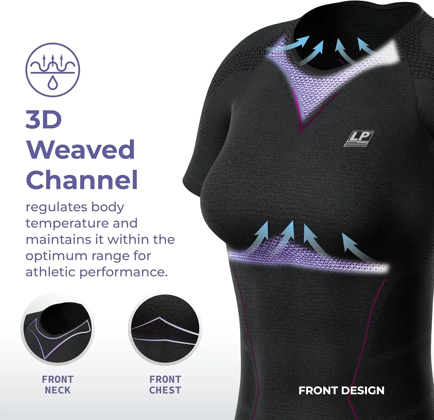 LP SUPPORT ARF2301Z Short Sleeve Workout Tops for Women, Gym, Yoga - Ultimate Comfort & Support