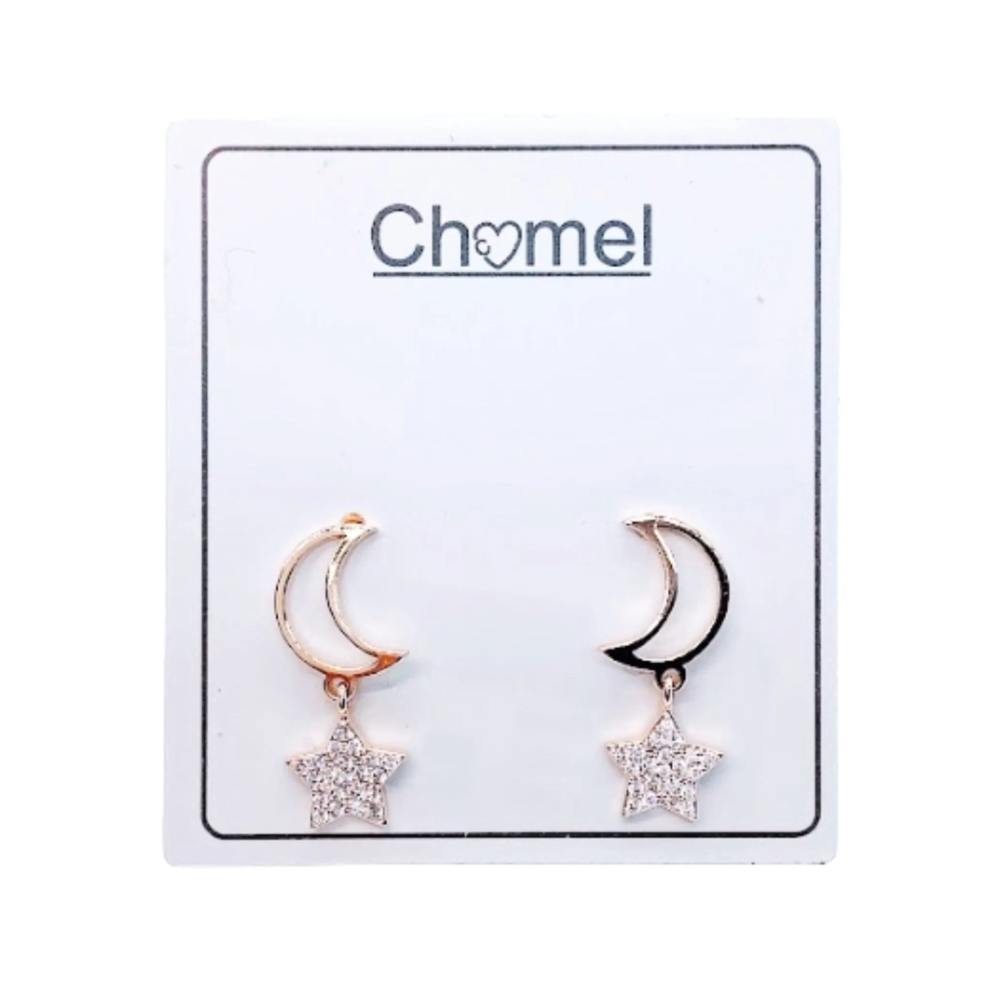 Moon & Star Cubic Zirconia Earrings