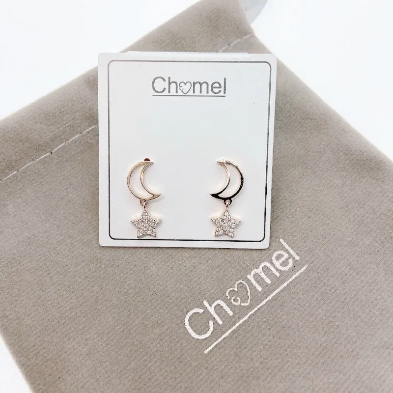 Moon & Star Cubic Zirconia Earrings