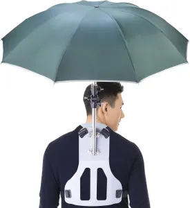 Primo Supply Wearable Hands-Free Umbrella Sun Rain Blocker Fishing Outdoor Use Running Jogging Get Shade and Avoid Hot Afternoons Outside and UV Sunburn | Green