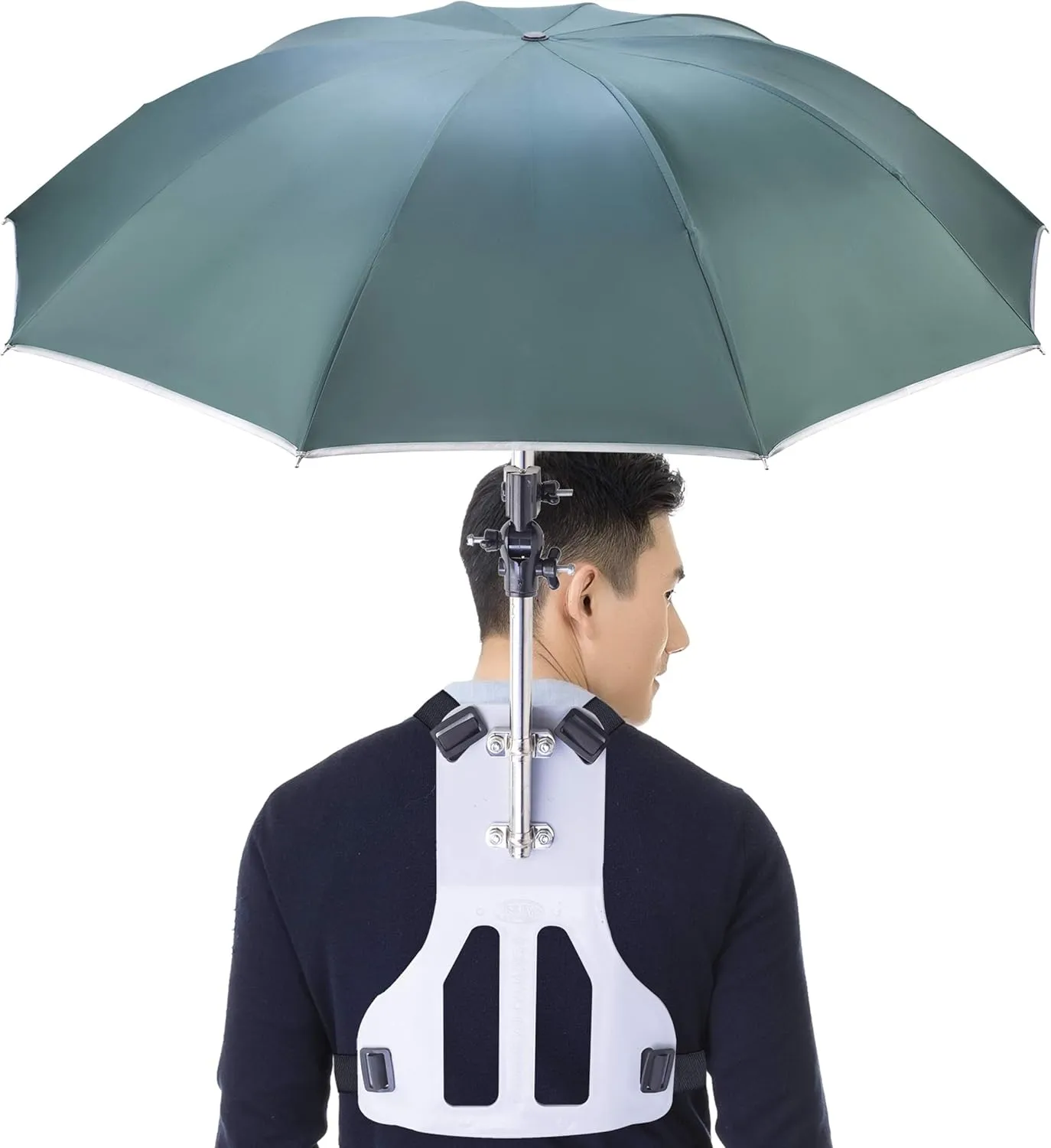 Primo Supply Wearable Hands-Free Umbrella Sun Rain Blocker Fishing Outdoor Use Running Jogging Get Shade and Avoid Hot Afternoons Outside and UV Sunburn | Green