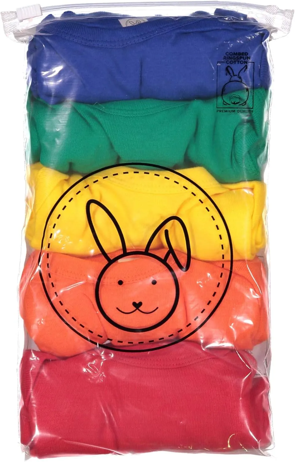 RABBIT SKINS Baby Bodysuit Girl & Boy | Newborn 0-3 Months to 24 Months 5-Pack Bulk Set, Snap Easy Closure