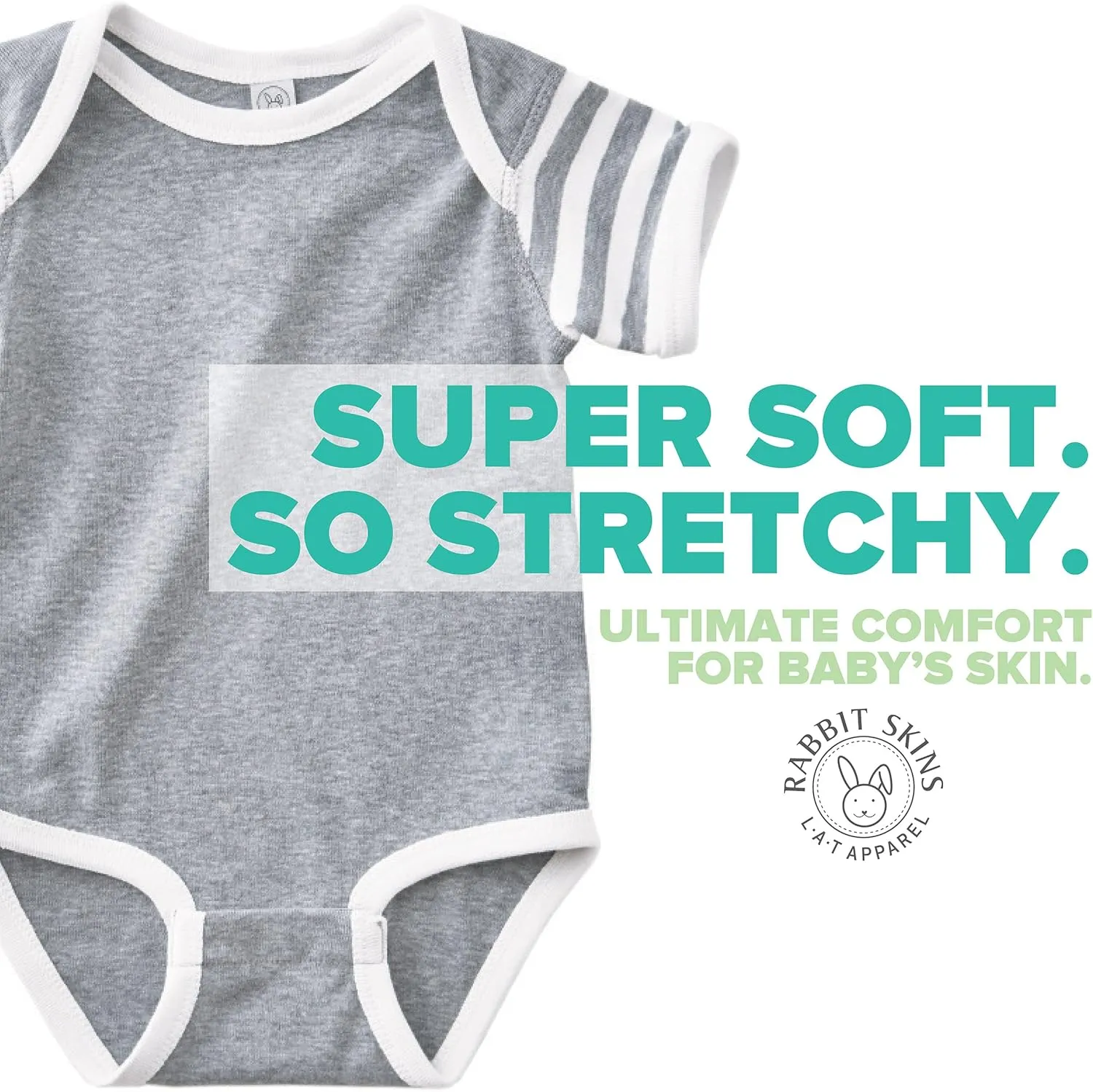 RABBIT SKINS Baby Bodysuit Girl & Boy | Newborn 0-3 Months to 24 Months 5-Pack Bulk Set, Snap Easy Closure