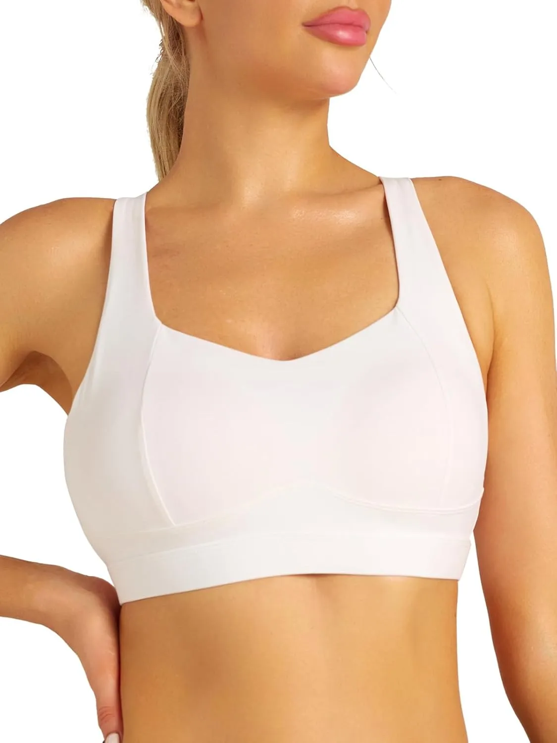 RUNNING GIRL Sports Bras for Women High Support,Molded Cup High Impact Sports Bra Criss Cross Strappy Workout Yoga Bra