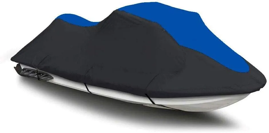 SBU Black/Blue Heavy-Duty, TOP of The LINE Cover Compatible for Kawasaki Jet Ski SS 750 / JH750 SS 1992 1993 1994 1995 1996 1997 PWC Jet Ski Cover 1-2 Seater