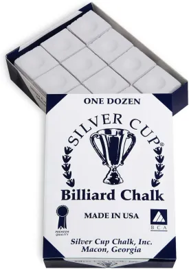 Silver Cup Chalk, White, 12-Piece Box