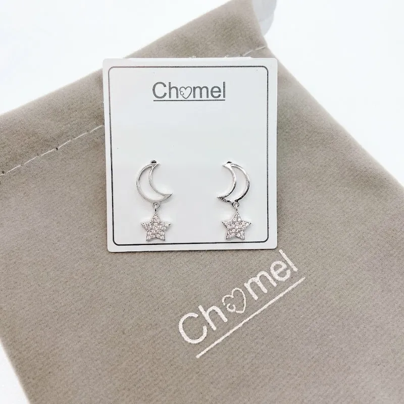 Star & Moon Cubic Zirconia Earrings