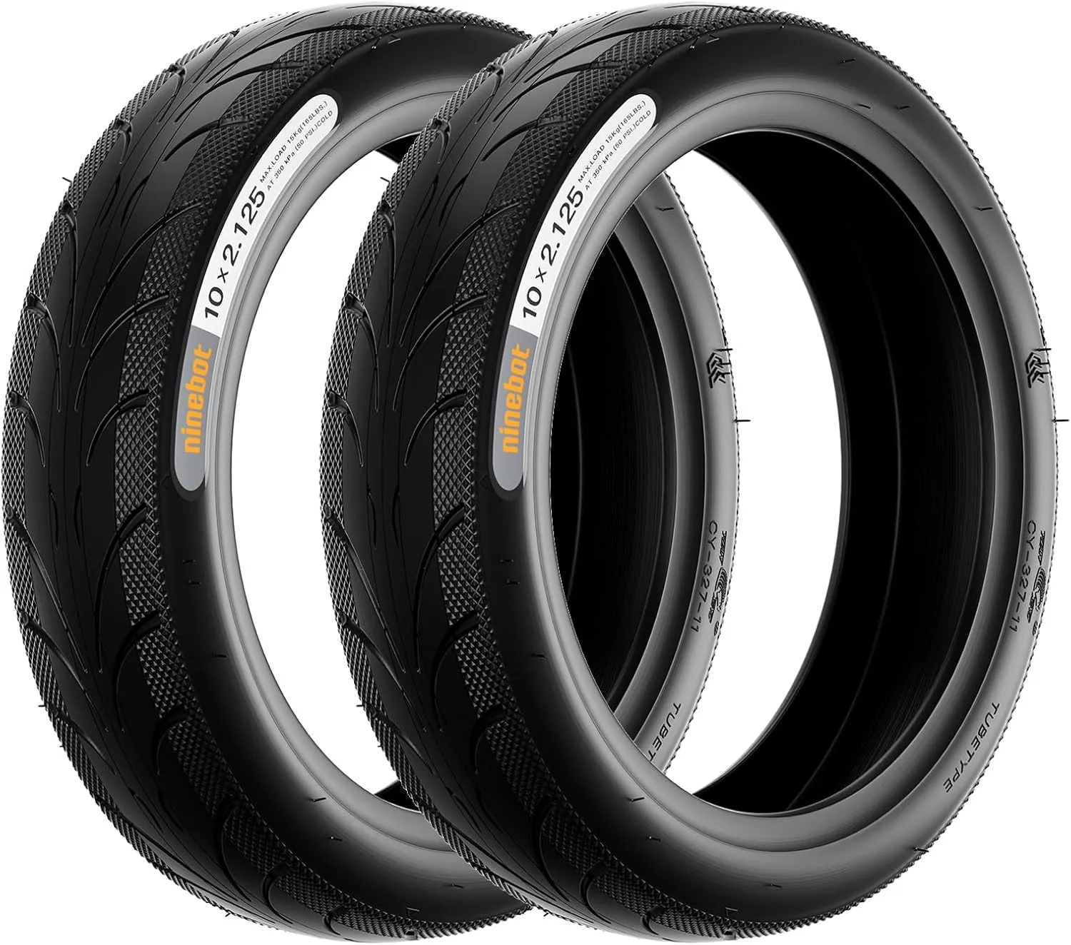 stio 10x2.125 Outer Tire Compatible with Ninebot by Segway Kickscooter F25/F30/F40/F65/D18W/D28U/D38U 10 Inch Non-Slip Scooter Tyre Replacement Original Accessories 2PCS