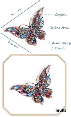 Variety Styles Butterfly Brooch - Multi-Color Rhinestone Crystal Brooch Pin Cute Butterfly Shape Corsages Brooches Decoration Gift for Women Girls