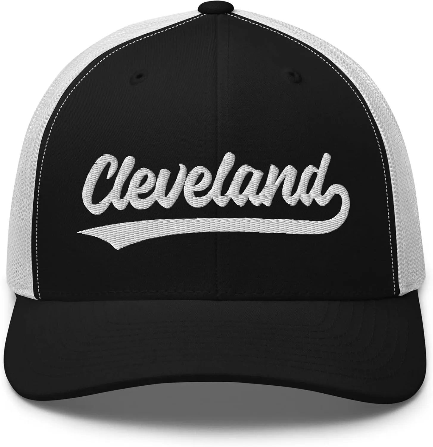 Vintage Cleveland Script Mesh Retro Cleveland Trucker Hat Cap
