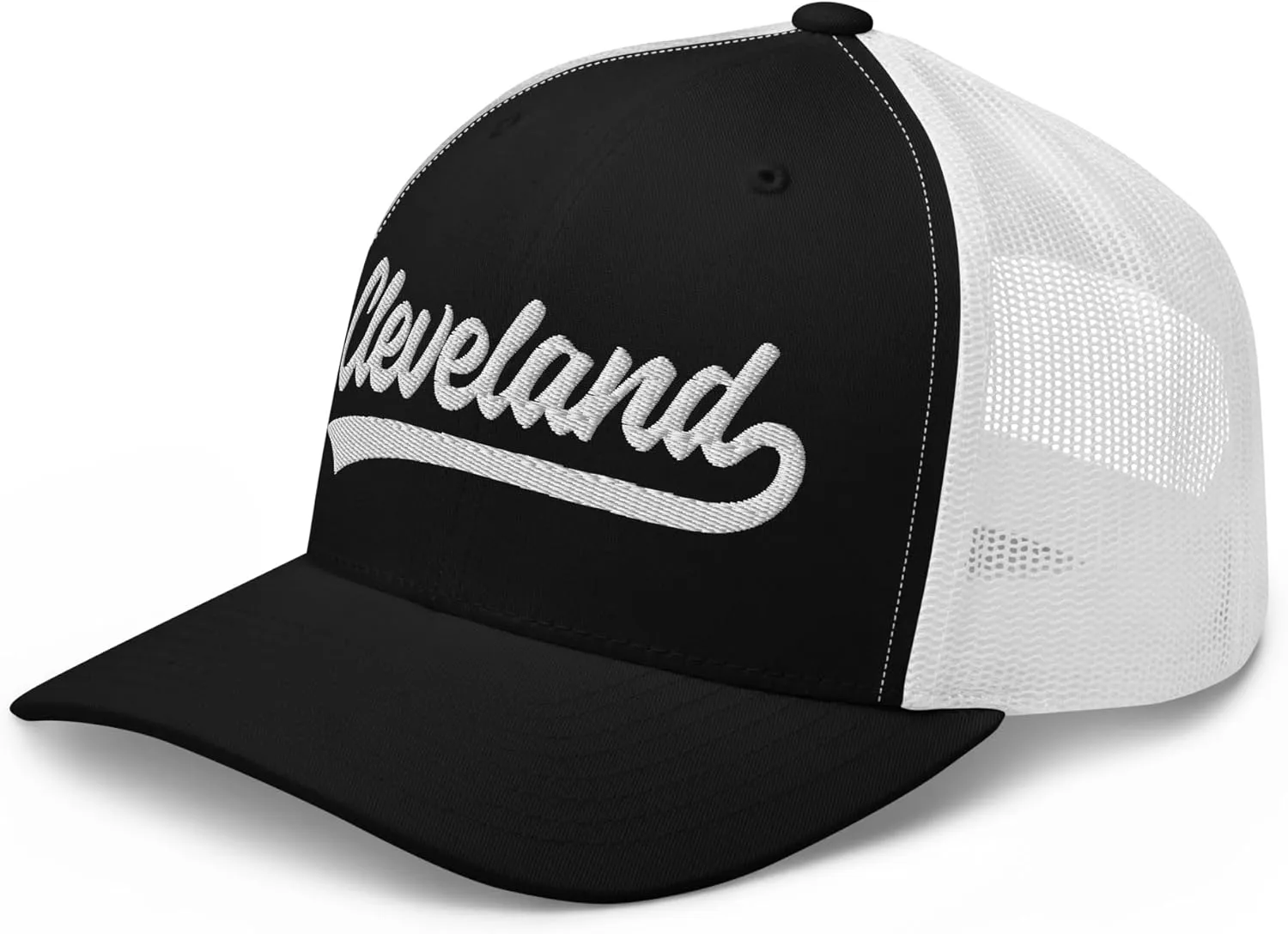 Vintage Cleveland Script Mesh Retro Cleveland Trucker Hat Cap
