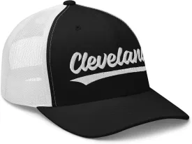 Vintage Cleveland Script Mesh Retro Cleveland Trucker Hat Cap