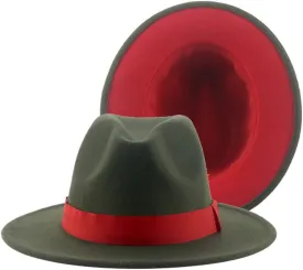 Vsadsau Women Men Fedoras Hats Patchwork Formal Caps Outdoor Panamas Hats Wedding Decorate Hat