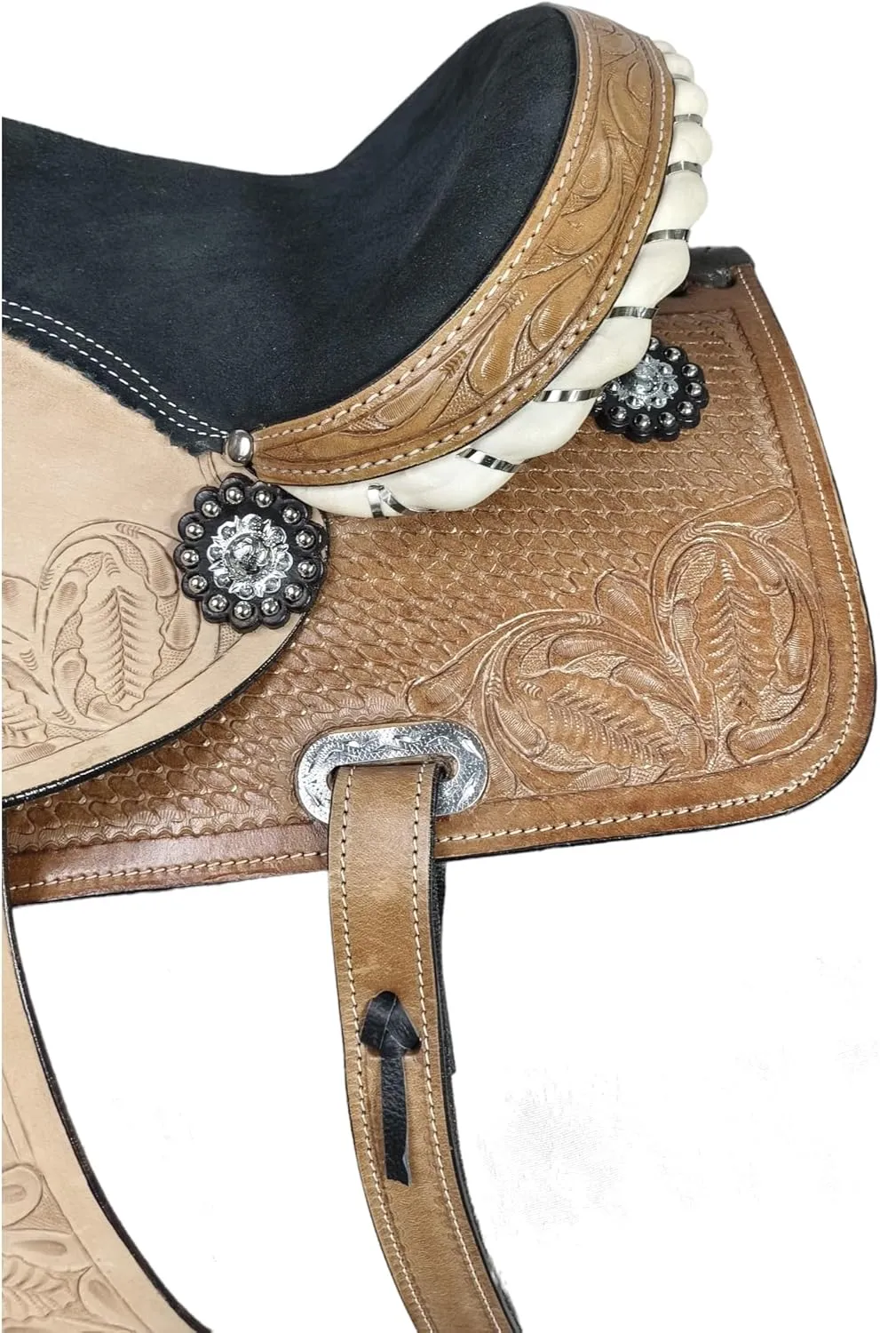 Youth Child Premium Leather Western Barrel Racing Pony Miniature Horse Saddle 10" to 12" inches Seat Available