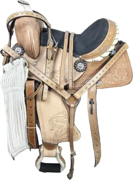 Youth Child Premium Leather Western Barrel Racing Pony Miniature Horse Saddle 10" to 12" inches Seat Available
